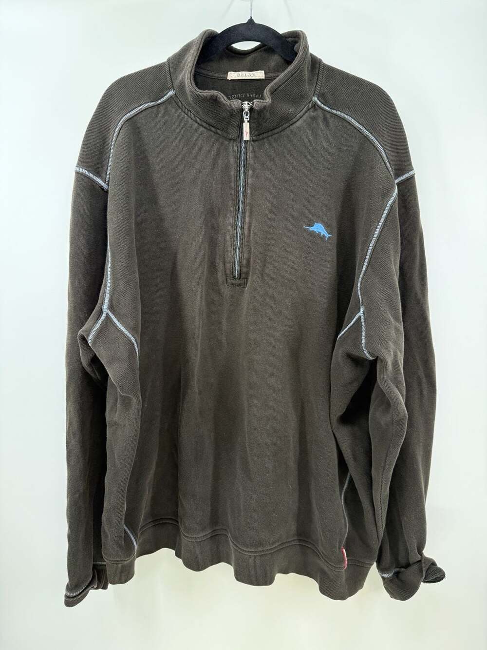Tommy Bahama Men's Half Zip Pullover Sweater Black, Size M